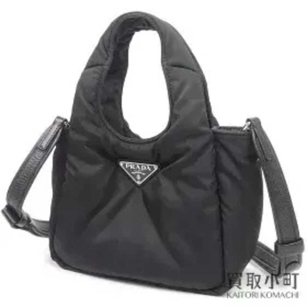 Prada Padded Re Bag Tessutri Triangle 2Way Crossbody Bag Black